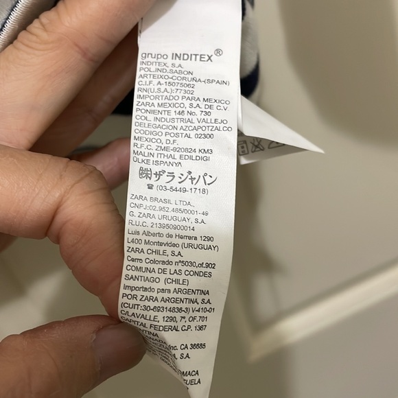 Zara navy white striped top (sz m) - Picture 5 of 7